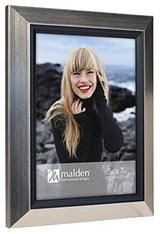 Malden 5x7 Pewter Slant with Black Bezel Frame