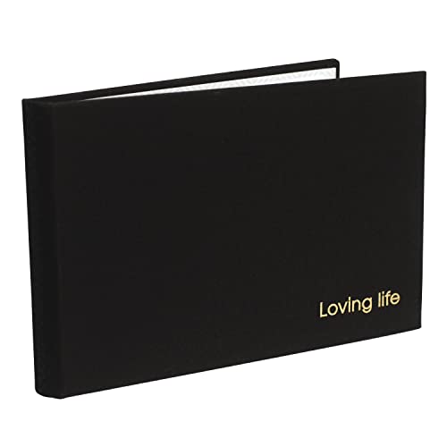 Malden 1 up 4x6 Loving Life Black Fabric Brag Book