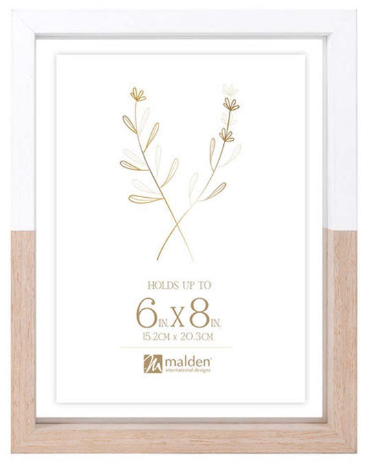 Malden 5X7/6X8 2-Tone White/Natural Frame