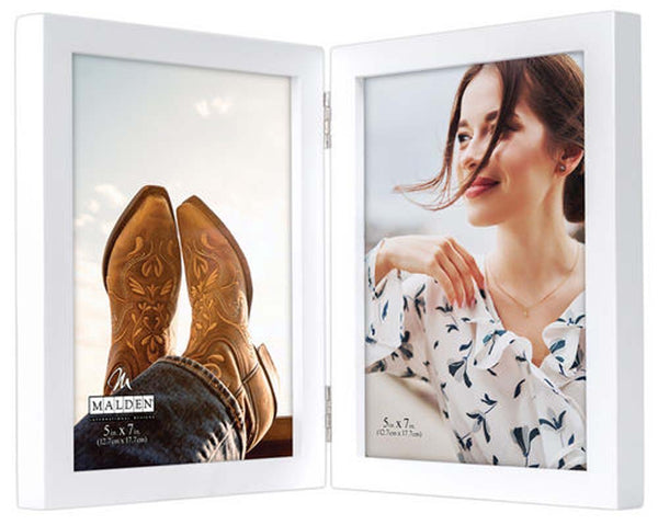 Malden 6417-57DV 5x7 White Concepts Double Vertical Frame