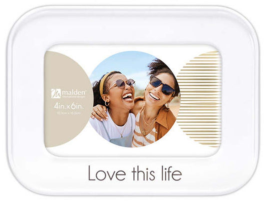 Malden 4x6 Love This Life Off White Ceramic frame