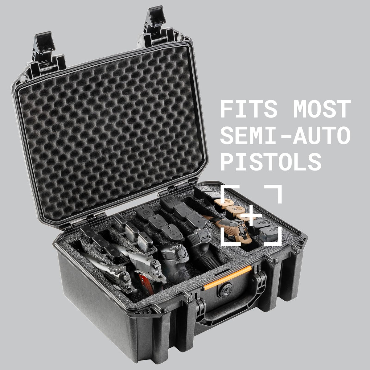 Pelican Vault V300PF5 5-Pistol Case - Black (Custom Pre-cut Foam)