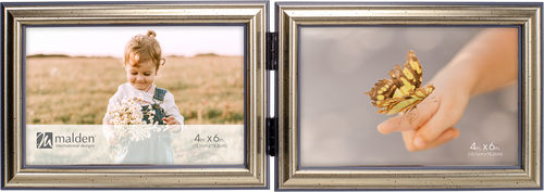 Malden 4x6 Dbl. Horiz. Silver Traditional Frame