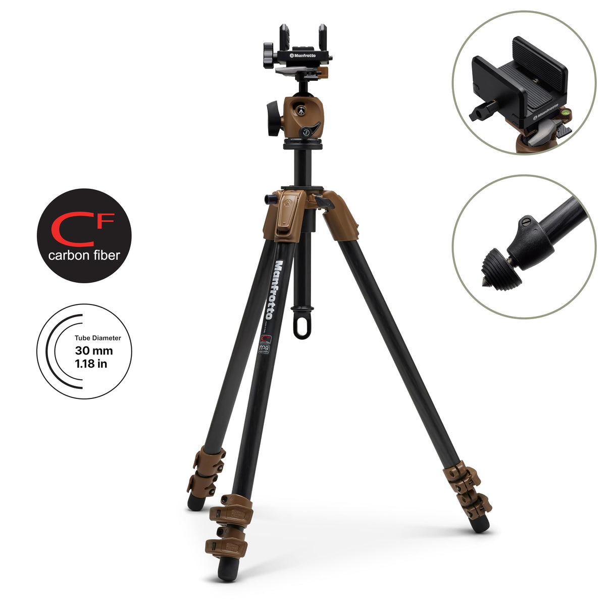 Manfrotto Alpha S.H.O.T. Ball Head Carbon Fiber Tripod Kit