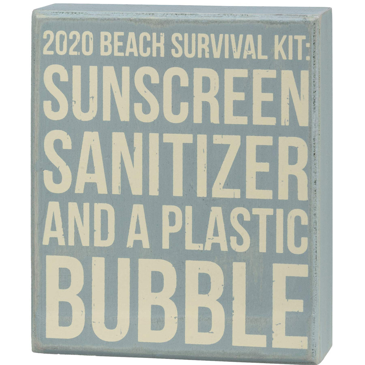 Primitives Box Sign - Beach Survival Kit
