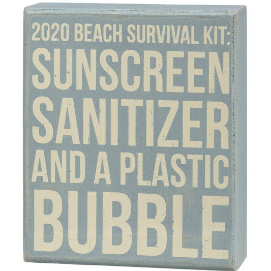 Primitives Box Sign - Beach Survival Kit