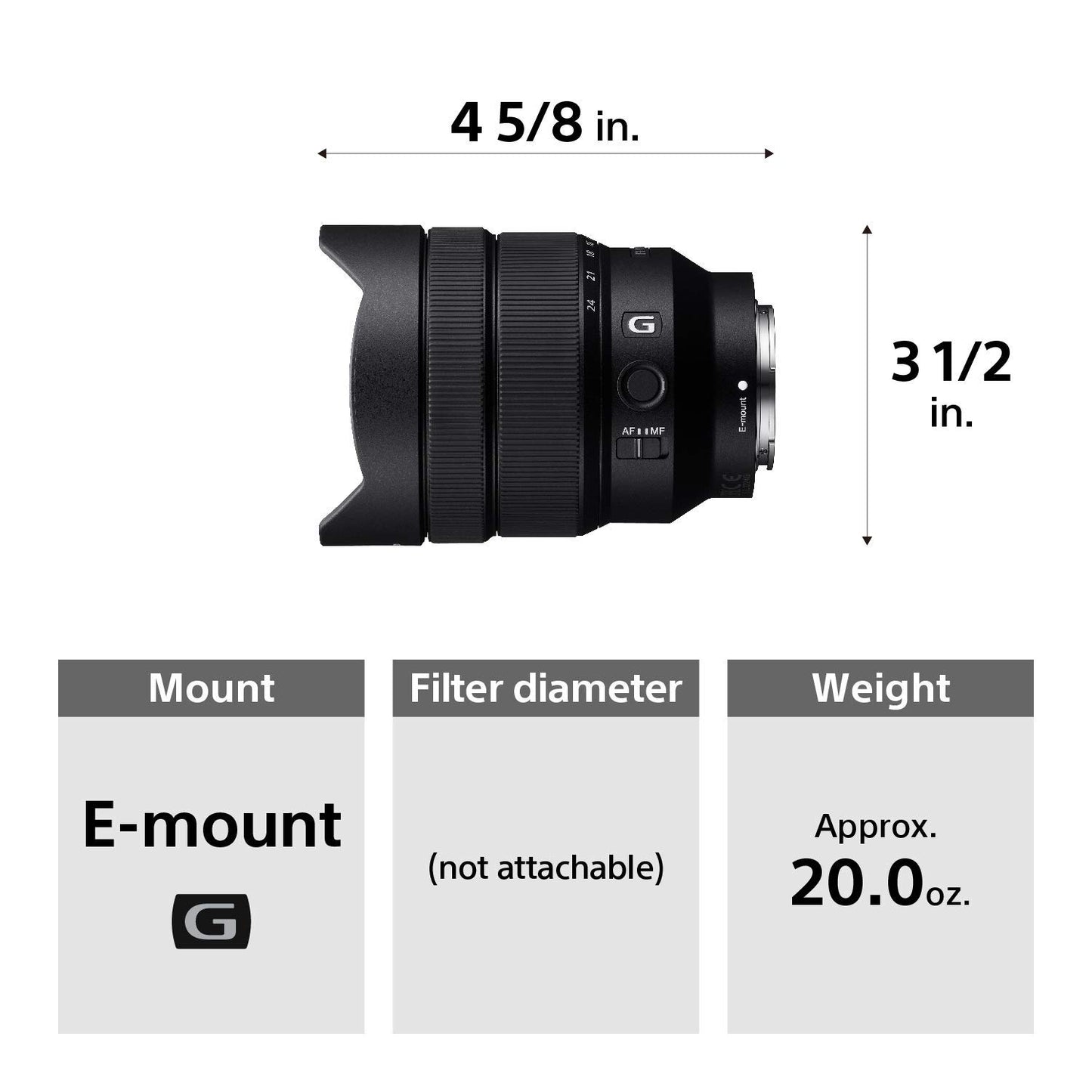 Sony 12-24mm f/4 Full-frame E-mount Ultra Wide-Angle Zoom Lens