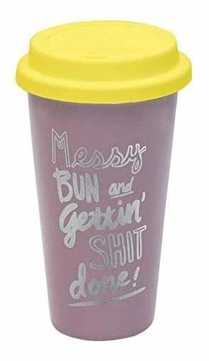 About Face Designs Thermal Mug - Messy Bun