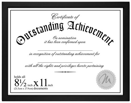 Malden 8.5X11 Certificate Concepts Frame