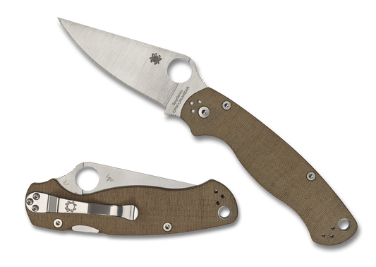 Spyderco Paramilitary 2 Brown Micarta, Satin CRUWEAR - C81MPCW2