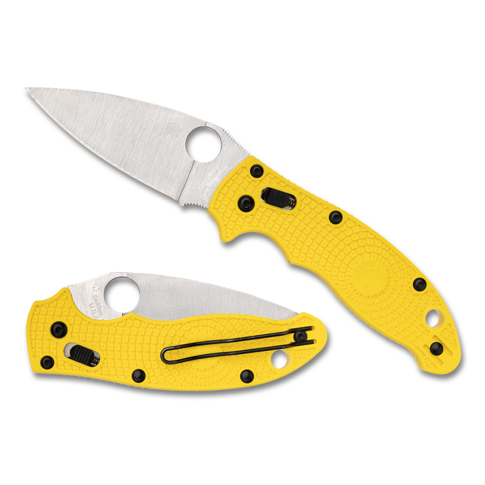 Spyderco Manix 2 Lightweight Salt Yellow FRN, Satin MagnaCut - C101PYL2