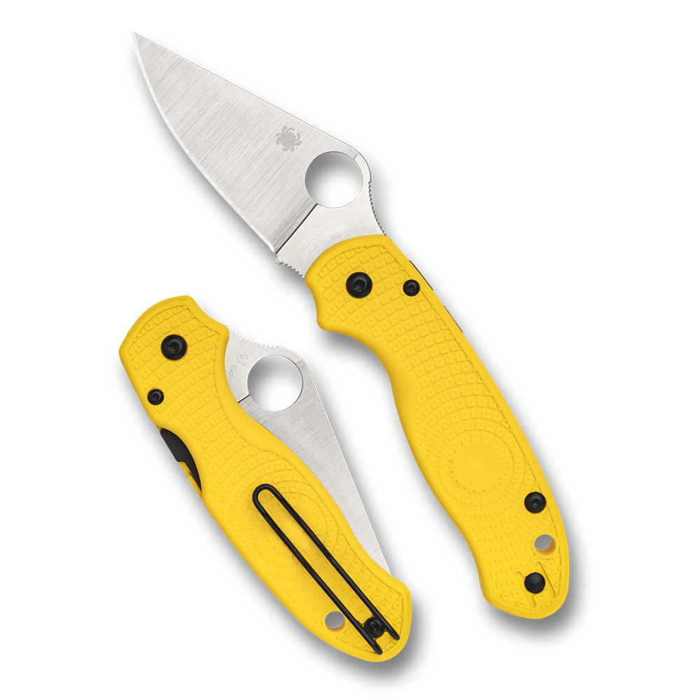 Spyderco Para 3 Lightweight Salt Yellow FRN, Satin MagnaCut - C223PYL