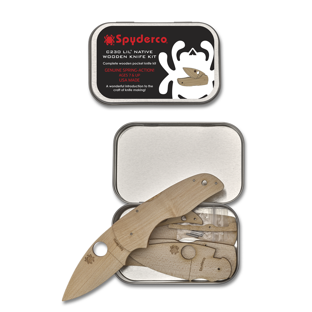 Spyderco Wooden Knife Kit, Lil' Native - WDKIT2