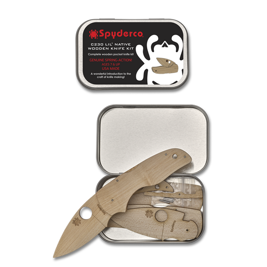Spyderco Wooden Knife Kit, Lil' Native - WDKIT2