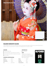 Ilford GALERIE Prestige Smooth Glossy Paper 4x6 100 Sheets 310gsm