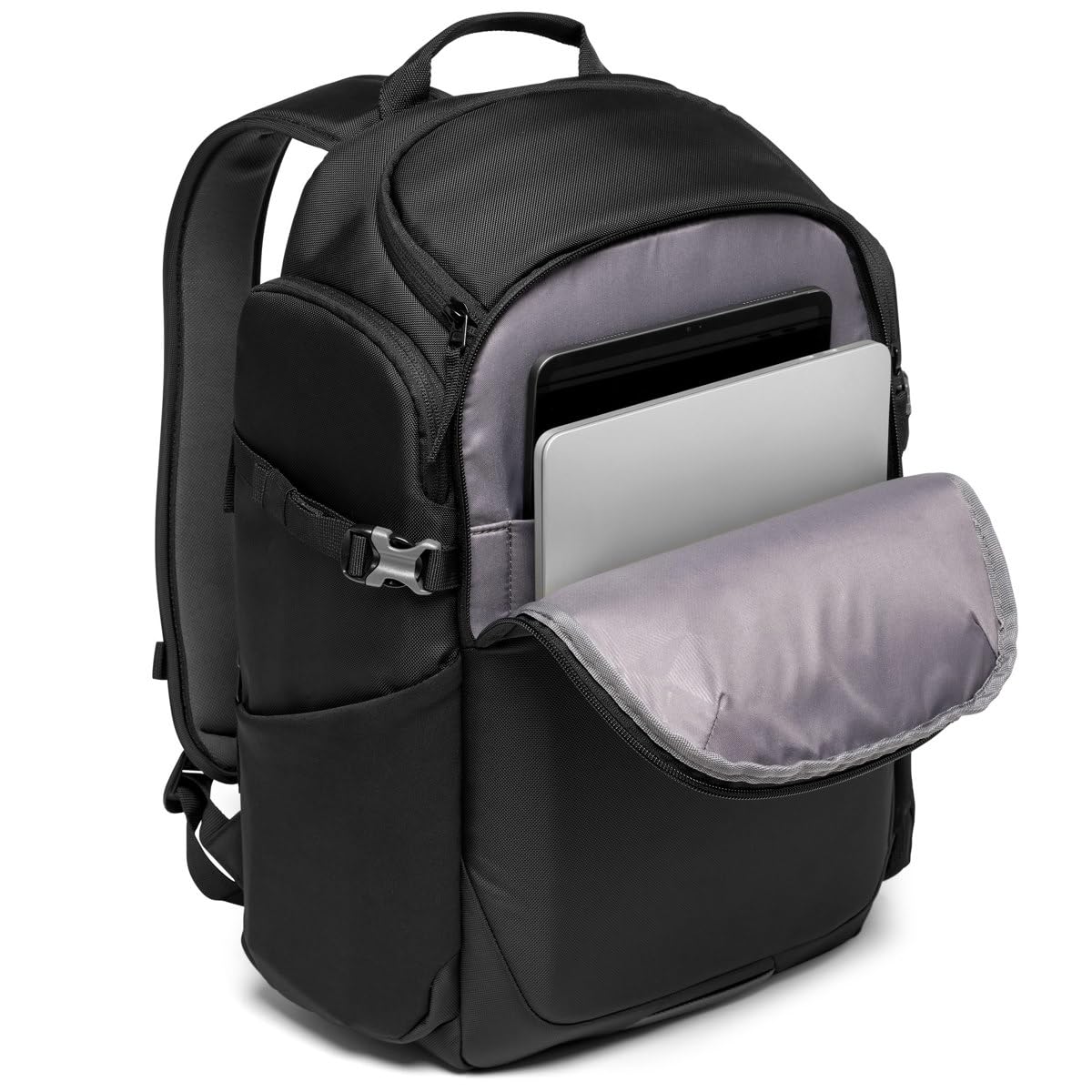 advanced camera and laptop backpack Manfrotto Befree Rear Access V2 fo JG Superstore The padded camera compartment features the brand Manfrotto Advanced III Befree Backpack