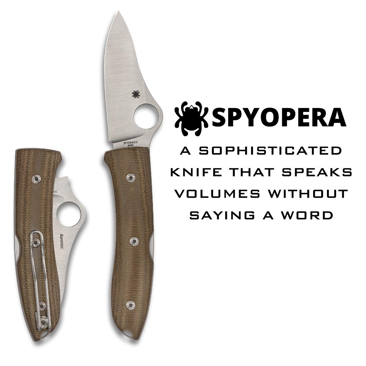 Spyderco SpyOpera, Canvas Micarta / Satin M390 - C255CMP