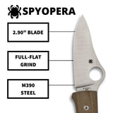 Spyderco SpyOpera, Canvas Micarta / Satin M390 - C255CMP