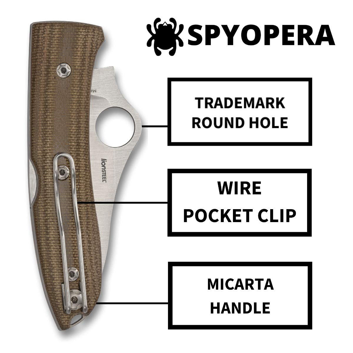 Spyderco SpyOpera, Canvas Micarta / Satin M390 - C255CMP