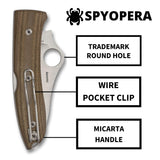 Spyderco SpyOpera, Canvas Micarta / Satin M390 - C255CMP
