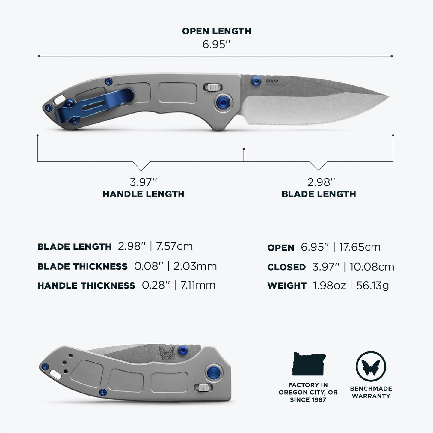 Benchmade Mini Narrows Gray Titanium 743