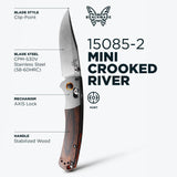 Benchmade Mini Crooked River Plain Edge Wood 15085-2