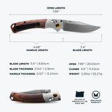 Benchmade Mini Crooked River Plain Edge Wood 15085-2
