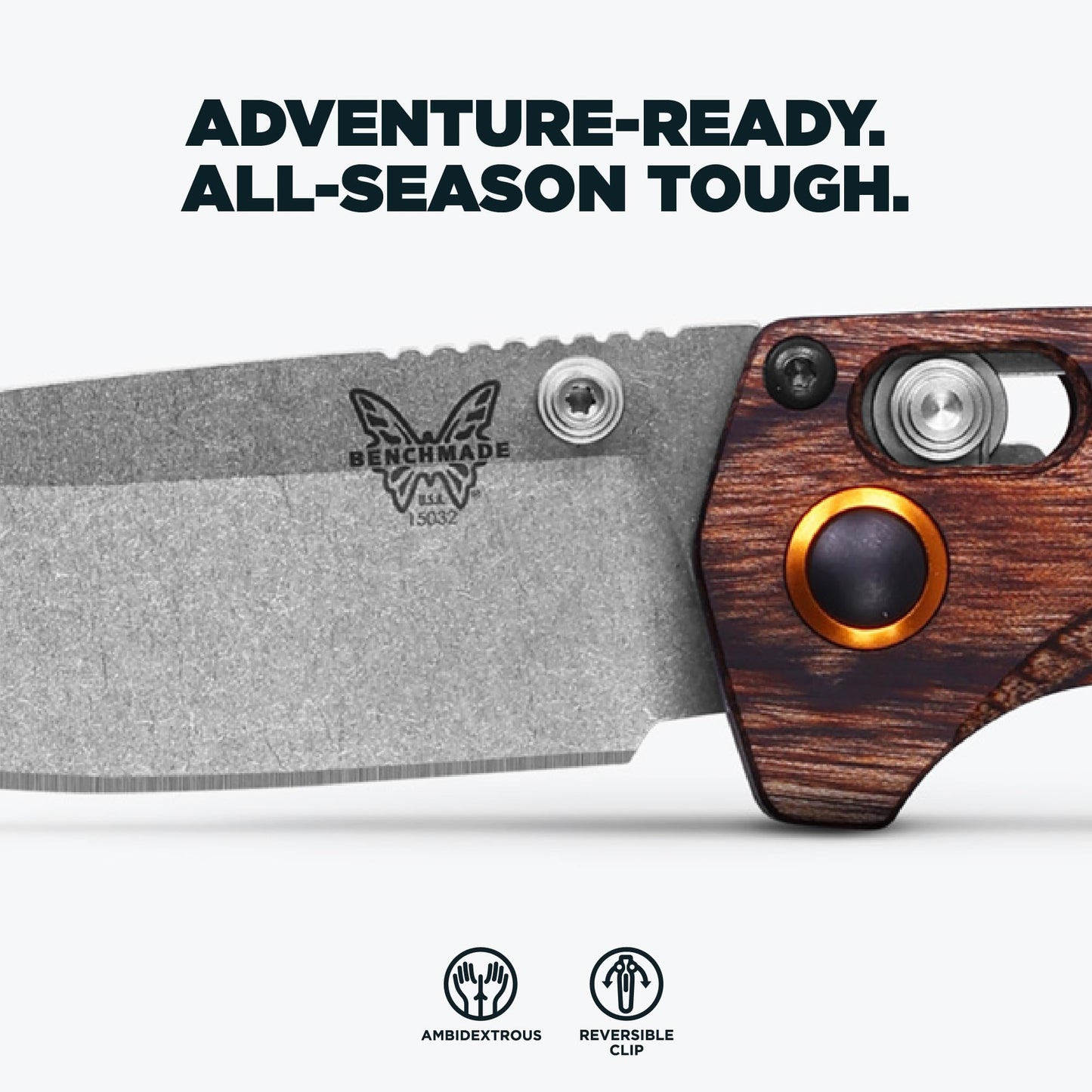 Benchmade North Fork Stabilized Wood Drop Point