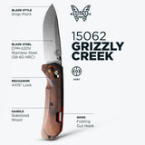 Benchmade Grizzly Creek Stabilized Wood Drop Point