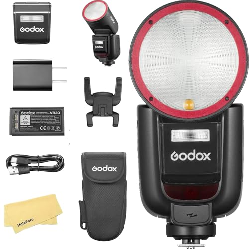 Godox V1Pro Round Head Camera Flash for Sony (Red Ring)