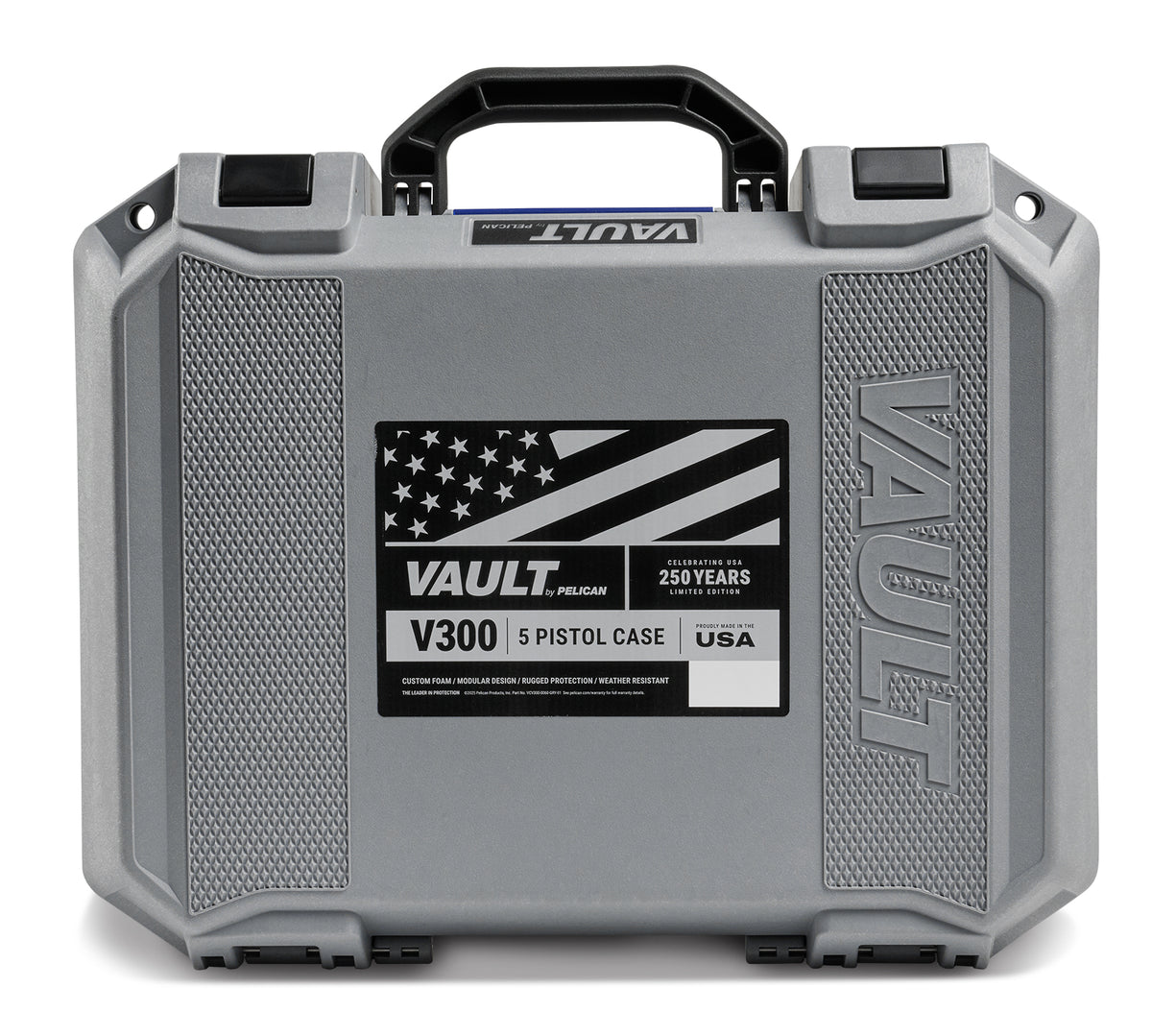Pelican Vault Limited Edition Americana 250 V300PF5 5-Pistol Case (Custom Pre-cut Foam)