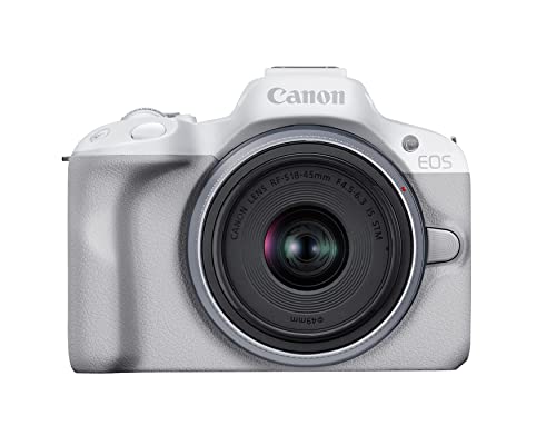 Canon EOS R50 Mirrorless Camera with 18-45mm Lens -White