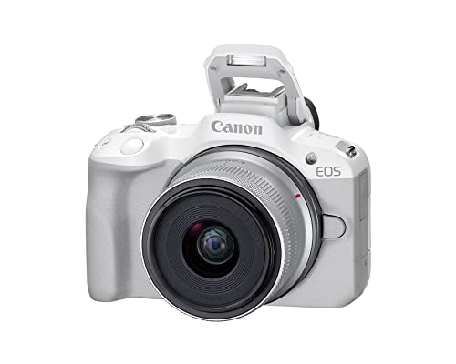 Canon EOS R50 Mirrorless Camera with 18-45mm Lens -White