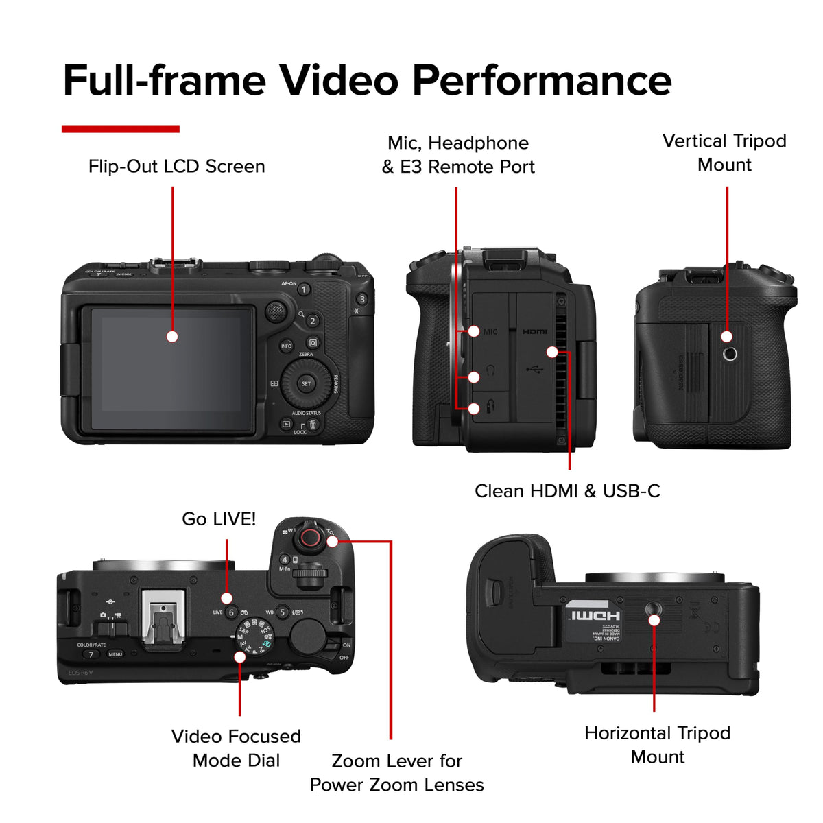 Canon EOS R6 V Mirrorless Camera (Body Only)