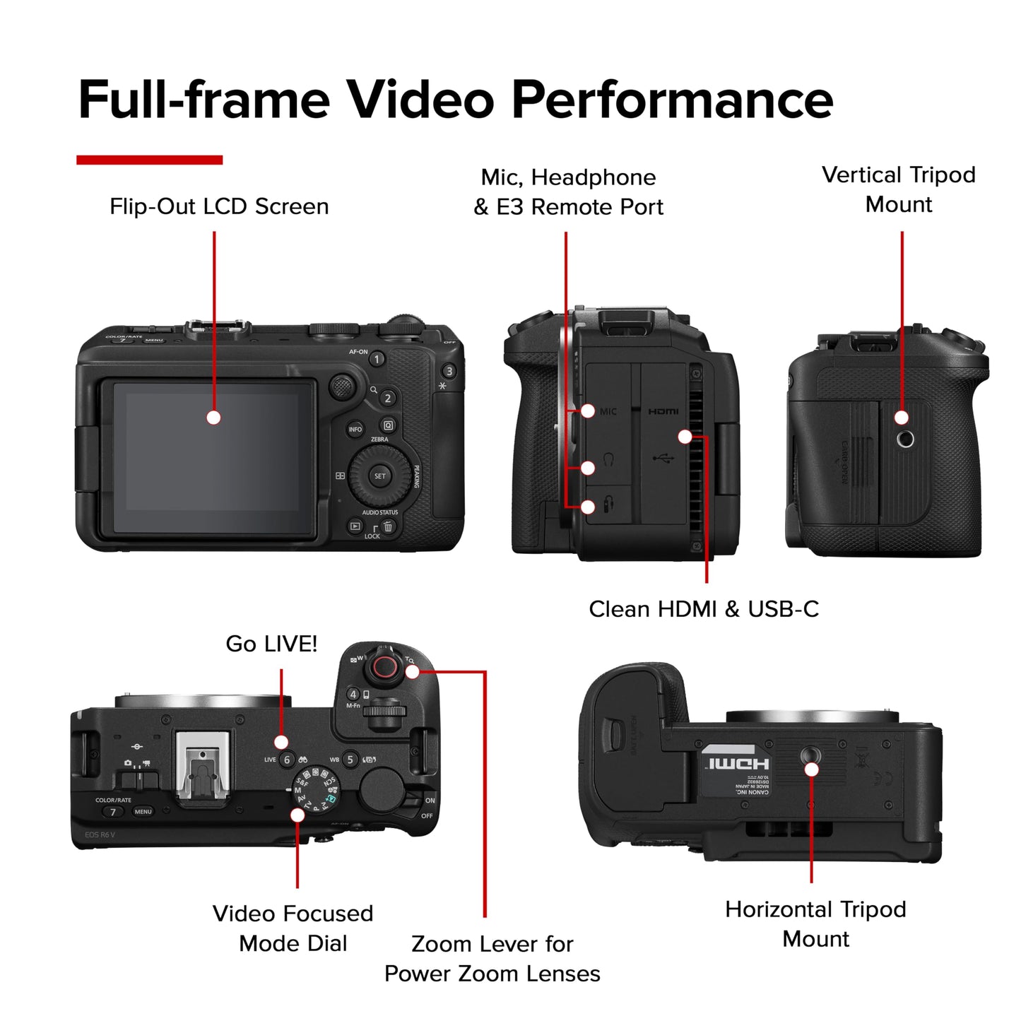 Canon EOS R6 V Mirrorless Camera (Body Only)