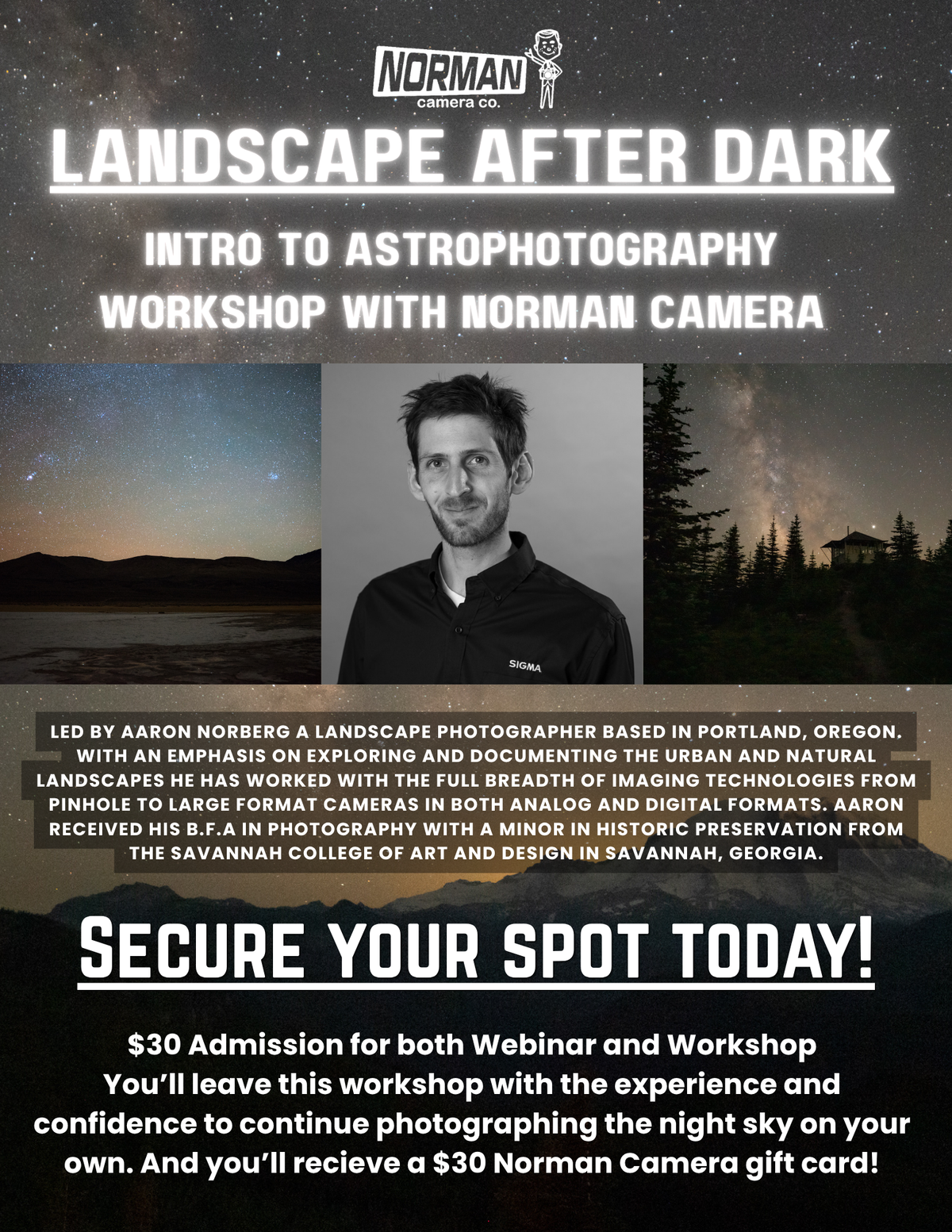 Landscape After Dark: Intro to Astrophotography Workshop