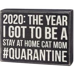 Primitives Box Sign - Stay At Home Cat