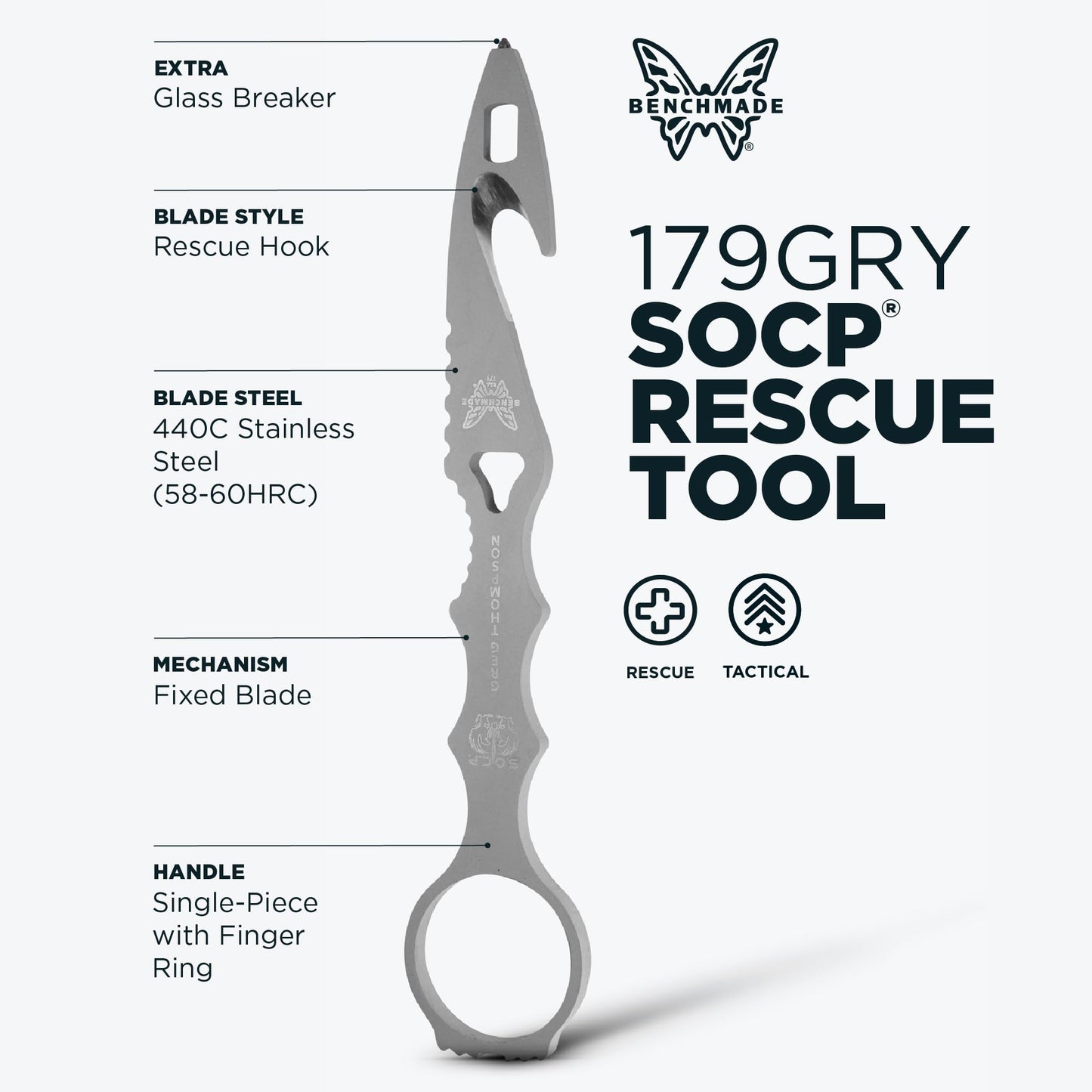 Benchmade SOCP Rescue Tool with Black Sheath 179GRY