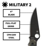 Spyderco Military 2 Camo G10 Black S30V - C36GPCMOBK2