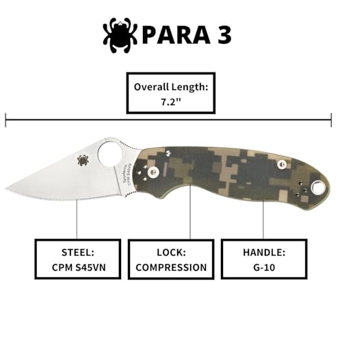Spyderco Para 3 Digital Camo G10, Stonewash S45VN - C223GPCMO