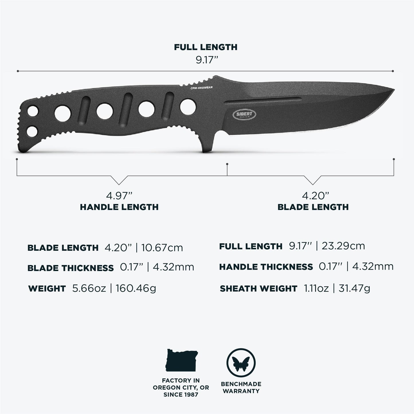 Benchmade Adamas Fixed Blade Paracord Drop Point 375BK-1