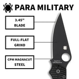 Spyderco Paramilitary 2 Salt Black G10, Black MagnaCut - C81GMCBKP2