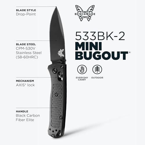 Benchmade Mini Bugout Drop Point Carbon Fiber 533-3
