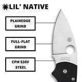 Spyderco Lil' Native Compression Lock, Black G-10 / Satin CPM-S30V - C230GP