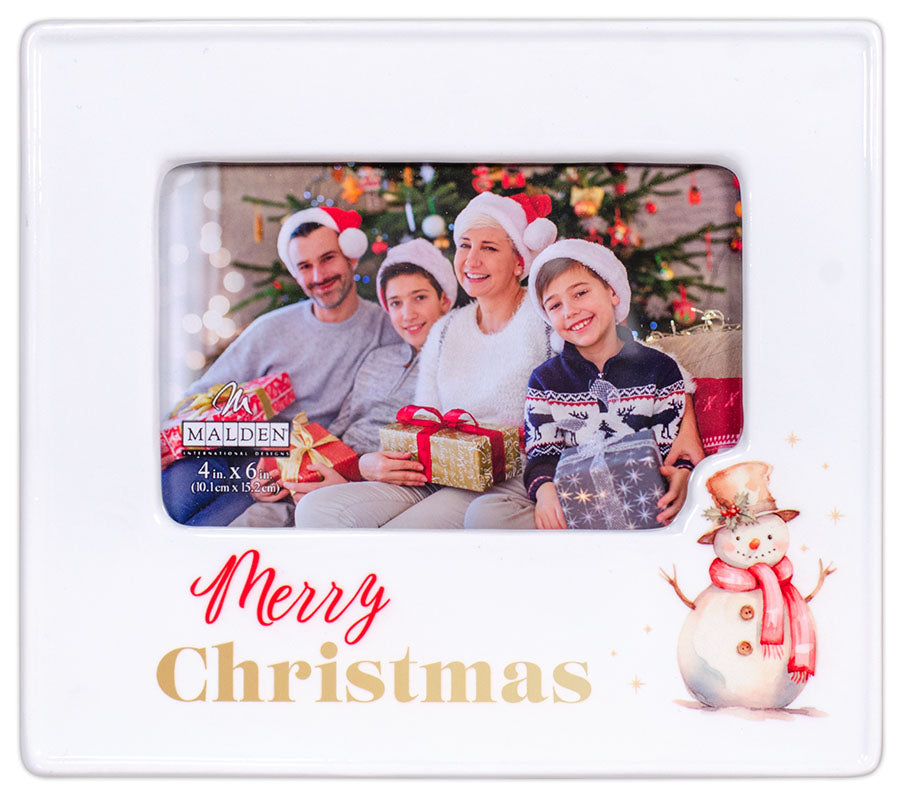 Malden 4x6 Merry Christmas Snowman Frame
